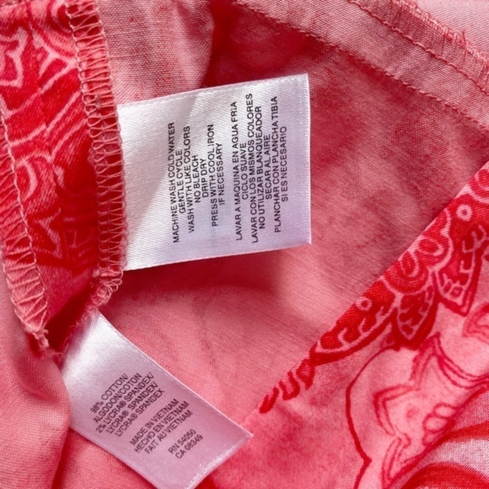 Jones New York Signature Pink & Red Paisley Surplice V-Neck Sheath Dress NWT - Picture 8 of 12